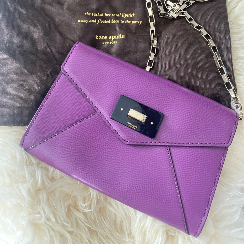 Kate Spade Purple Crossbody - Gold Chain